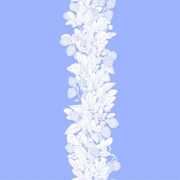 Seamless border of berries Stock Illustration