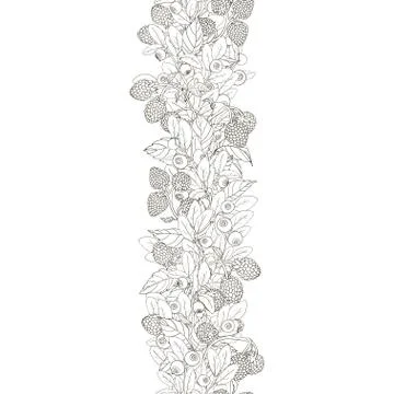 Seamless border of berries Stock Illustration