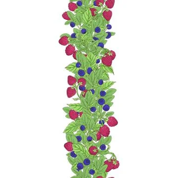 Seamless border of berries Stock Illustration