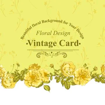 Seamless Border of blossom roses Stock Illustration