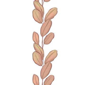 Seamless border with brown leaves Stockillustratie