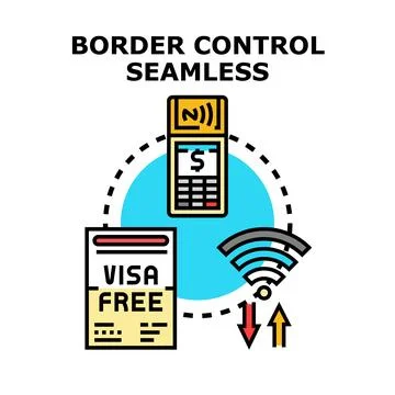 Seamless border control optimizing global travel access Stock Illustration