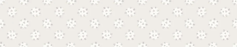 Seamless border damask pattern. Neutral cream flower blooms banner background Stock Illustration
