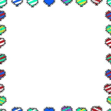 Seamless. Border design is pattern in doodles art style. Vector illustration. De Illustrazione stock