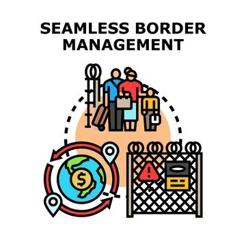 Seamless border management facilitating global travel and security Ilustração Stock