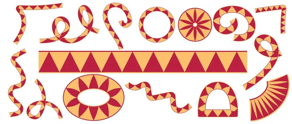 Seamless border with object brush Stock Illustration