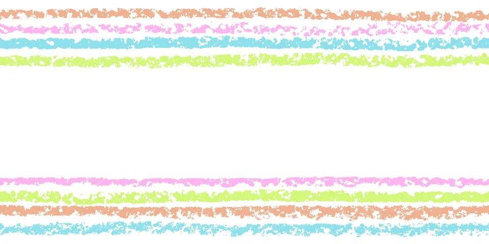 Seamless border or pattern with colorful stripes. Like kids hand drawn Stock Illustration