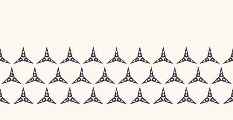 Seamless border pattern hand drawn ornamental star triangle background Stock Illustration