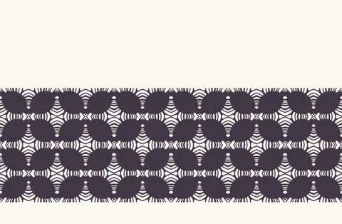 Seamless border pattern hand drawn ornamental azulejo mosaic background Stock Illustration