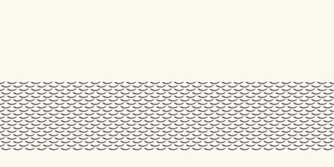 Seamless border pattern hand drawn little leaf twig stripe background. Ethnic Stock Illustration