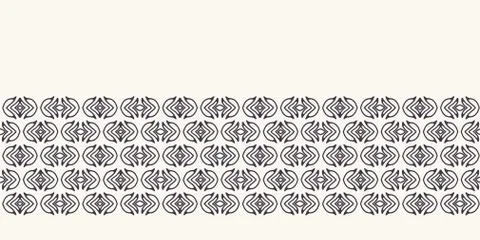 Seamless border pattern hand drawn little leaf stripe background. Ethnic nature Illustrazione stock