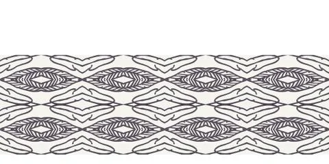 Seamless border pattern hand drawn petal shape background. Geometric allover Illustrazione stock