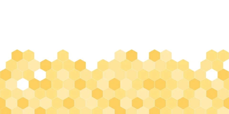 Seamless border pattern with honeycomb. Cute beekeeping frame design isolated Illustrazione stock