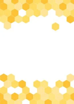 Seamless border pattern with honeycomb. Cute beekeeping frame design isolat.. Stock Illustration