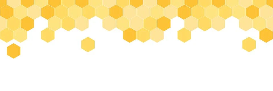 Seamless border pattern with honeycomb. Cute beekeeping frame design isolated Stock Illustration