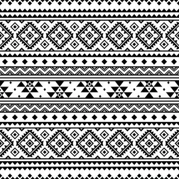 Seamless border pattern with unique ethnic backdrop design. Navajo tribal style. Stock Illustration