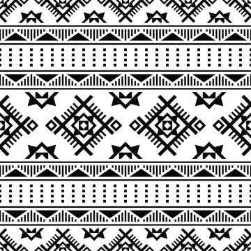 Seamless border pattern with unique ethnic design for textile and decoration. Illustrazione stock
