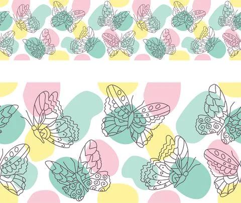 Seamless border, ribbon.  Stock Illustration