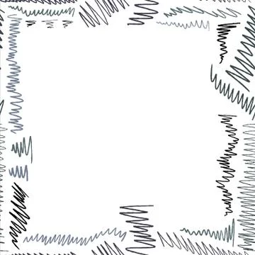 Seamless border scribbles - hand drawn doodle frame vector. Stock Illustration