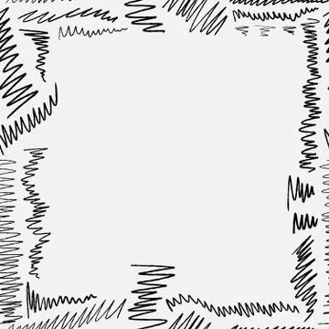 Seamless border scribbles - hand drawn doodle vector. Illustrazione stock