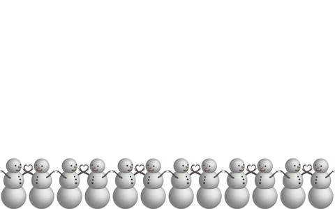 Seamless border snowman in 3D Stock Illustration