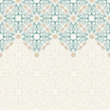 Seamless border vector ornate in Eastern style Stock Illustration
