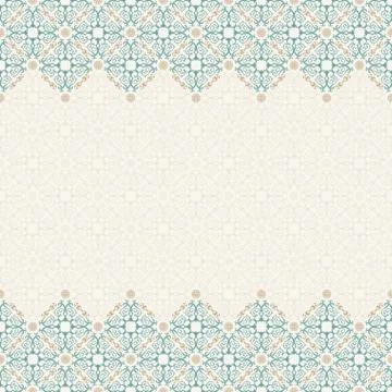 Seamless border vector ornate in Eastern style Stock Illustration