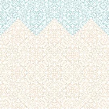 Seamless border vector ornate in Eastern style Stock Illustration