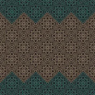 Seamless border vector ornate in Eastern style Stock Illustration