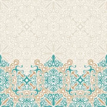 Seamless border vector ornate in Eastern style. Islam pattern 스톡 일러스트
