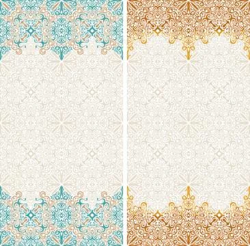 Seamless border vector ornate in Eastern style. Islam pattern Stock Illustration