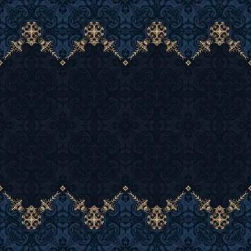 Seamless border vector ornate in Eastern style. Islam pattern Stock Illustration