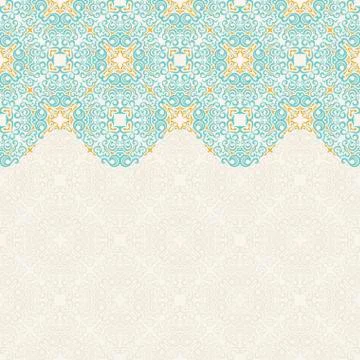 Seamless border vector ornate in Eastern style. Islam pattern Illustrazione stock