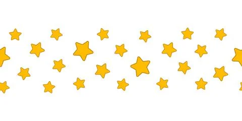 Seamless Border of Yellow Stars Illustrazione stock