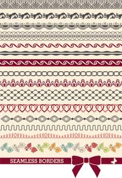 Seamless borders Stock Illustration
