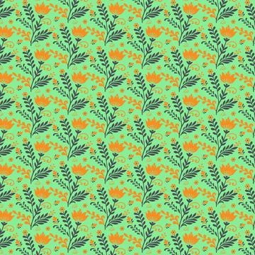Seamless botanical floral pattern for digital print bedding fabric Stock Illustration