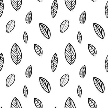 Seamless Botanical leaf pattern on a blue background.illustration of leaves. 스톡 일러스트