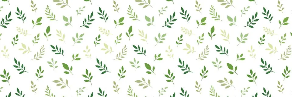 Seamless Botanical Leaf Pattern Minimal Green Background Illustrazione stock
