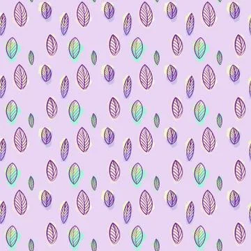 Seamless Botanical leaf pattern on a violet background. Leaves pattern 스톡 일러스트