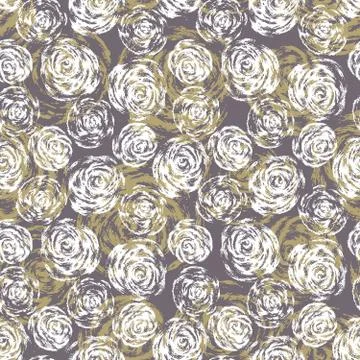 Seamless botanical pattern with decorative roses Stock Illustration