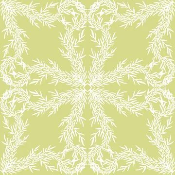Seamless botanical pattern with graceful branches and hand-drawn organic text Stock Illustration