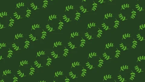 Seamless botanical pattern with green leafy laurel wreaths dark green background Video stock 328370896