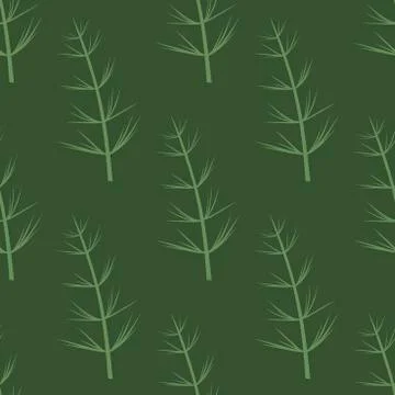 Seamless Botanical pattern. Horsetail, a medicinal plant. Vector hand-Drawn b Stock Illustration