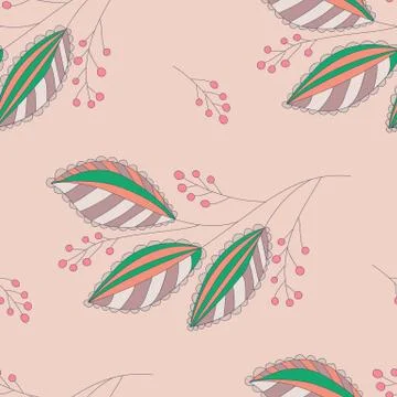 Seamless Botanical Pattern Stock Illustration