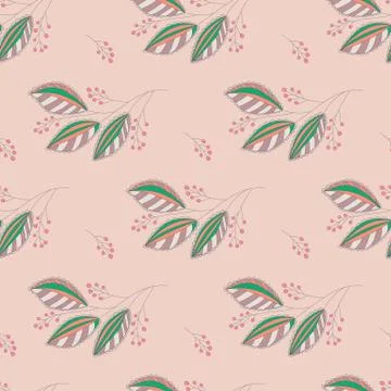Seamless Botanical Pattern Stock Illustration