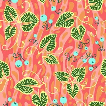 Seamless botanical pattern Stock Illustration