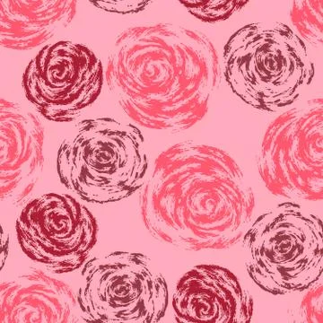 Seamless botanical pattern with roses Stock Illustration
