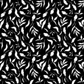 Seamless Botanical pattern in Scandinavian style Stock Illustration