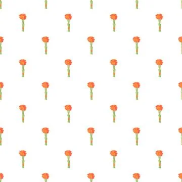 Seamless bouquet pattern with orange tulip flowers Stock Illustration