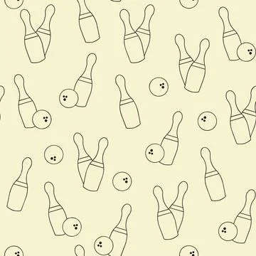 Seamless bowling vector pattern. Sport background Stock Illustration